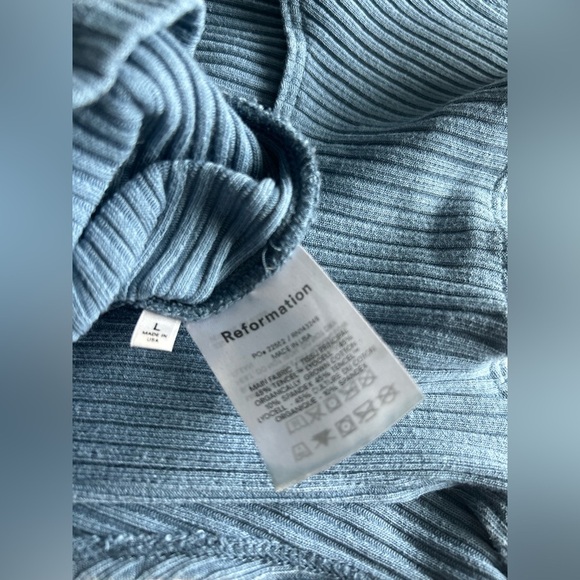 Reformation Candice BodyCon Cutout Midi Dress | Morning Glory Blue | Size L - Picture 9 of 10